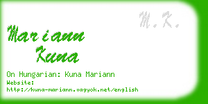 mariann kuna business card